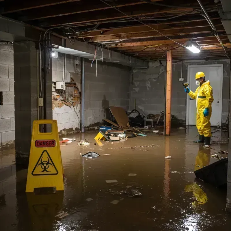 Flooded Basement Electrical Hazard in Pine, AZ Property